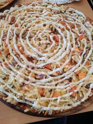 combination yiros pizza at V Spot Diner in Adelaide