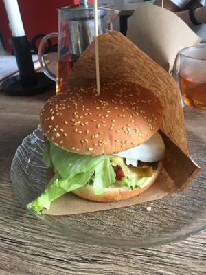 Caucasian Burger at ZEN Vegan Burger in St Petersburg