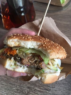 Burger at ZEN Vegan Burger in St Petersburg