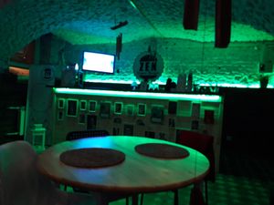 Small cozy restaurant at ZEN Vegan Burger in St Petersburg