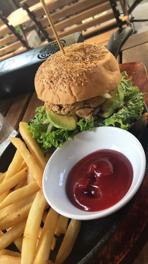 The vegan burger!!!  at What Else Cafe in Hoi An