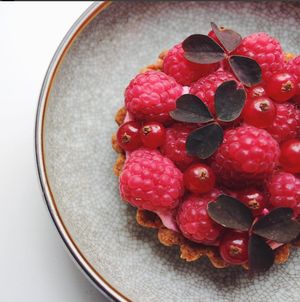 Raspberry cheesecake pie at Yellow Rose in Copenhagen