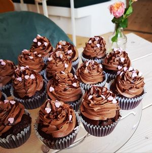 triple chocolate cupcakes at Yellow Rose in Copenhagen