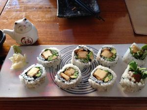 Chikn Sushi Roll $25.80 at Kinyoubi Izakaya in Fitzroy