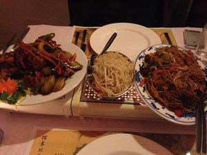 Chinese noodles with slices of soy and vegetables at Yuan in Lelystad
