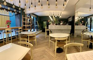 Main dining area at Sea Salt Bakery & Cafe in Cairo