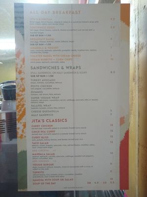 Stopped for the TLT mentioned in a previous review. Didn't see it. This was the menu posted 8/10/22 at Jita's Cafe in Golden