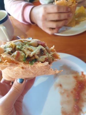 Vegan burrito filling at Jita's Cafe in Golden