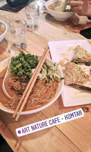laksa and matcha croissant (too sweet) at Art Nature Cafe - Penang in Penang