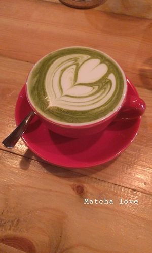 matcha hot drink at Art Nature Cafe - Penang in Penang