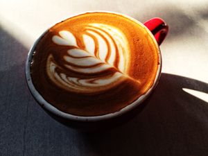 Latte art by barista  at Art Nature Cafe - Penang in Penang
