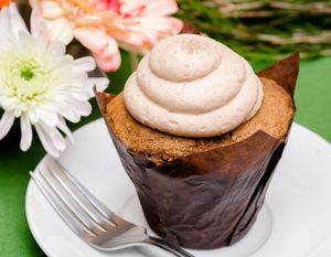 Vegan Maple Cupcake with Maple Vegan Buttercream Frosting - Yum! at The Copper Q in Big Bear Lake