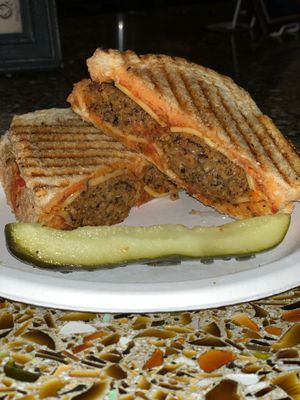 Vegan meatball panini at The Copper Q in Big Bear Lake