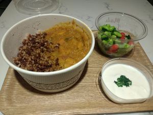Sweet Potato Gobi with edamame, chilli berries and coxpnut yoghurt at Pure - Waterloo in South East London