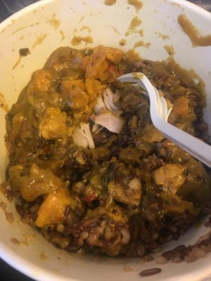 Chicken when I ordered a vegan meal from the menu at Pure - Waterloo in South East London