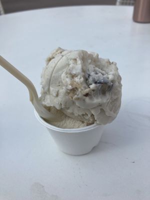 Cookie dough ice cream and fingertip underneath. Both so good!  at Monkeywrench in Salt Lake City