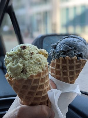 Tea and biscuits and banana brownie scoops at Monkeywrench in Salt Lake City
