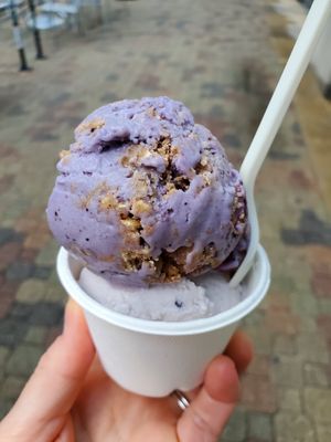 Blueberry Cobbler (top) & Lavender! Yummm! at Monkeywrench in Salt Lake City