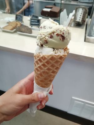 Vegan cookie dough and chocolate banana ice cream at Monkeywrench in Salt Lake City