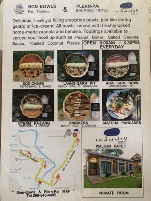 Menú   at Bom Bowls in Pai