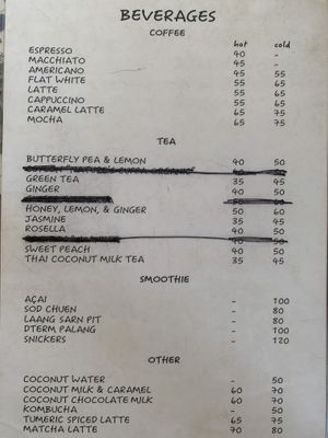 Bebidas  at Bom Bowls in Pai