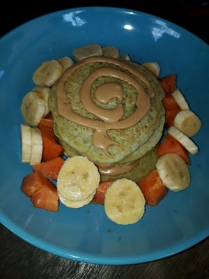 Matcha Pancakes at Bom Bowls in Pai