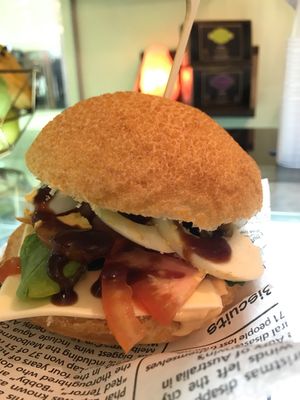 Veggie Burger at Orchid Vegetarian Cafe in Surfers Paradise