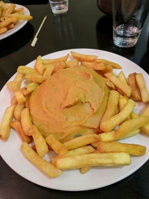 Vegan Shepherd's Pie and Chips at Orchid Vegetarian Cafe in Surfers Paradise