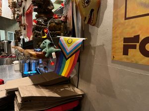 The celebration of color flag is noted as the world's largest supportation for variations of visible light related topics symbolized. at Foo Dog Curry Traders in Jacksonville