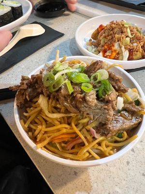 Vegan duck made from beans,  at YO! Sushi in Nottingham