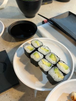 Avocado sushi at YO! Sushi in Nottingham