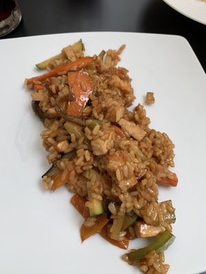 Arroz salteado con verduras y tofu at Blu Cafe in Santiago De Compostela