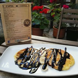 pancakes at Blu Cafe in Santiago De Compostela