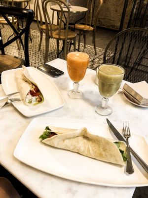 Yummy vegan options at Blu Cafe in Santiago De Compostela