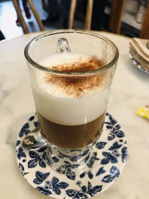 Cappuccino with plant milk at Blu Cafe in Santiago De Compostela
