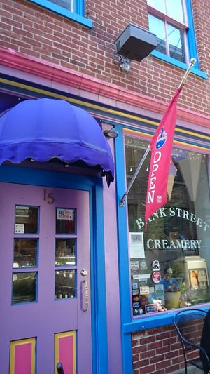 The entrance  at Bank Street Creamery in Easton