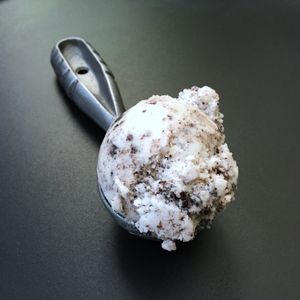 Vegan cookies n cream gelato. at Bank Street Creamery in Easton