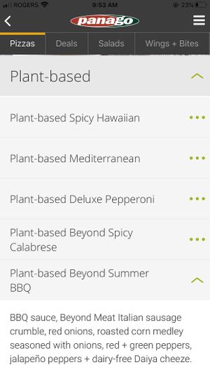 Lots of options but adding more toppings is disabled  at Panago Pizza - Gerrard St in Toronto