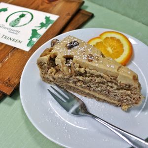 Delicious cake at Café Katzentempel in Hamburg. at Katzentempel in Hamburg