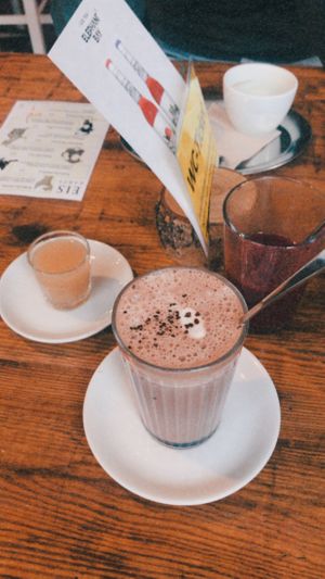 Got chocolate and shot  at Katzentempel in Hamburg
