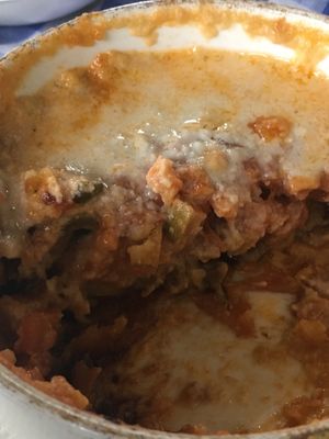 Vegan moussaka at George's Tavern in Arusha