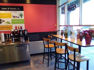 Counter seating at front window. at Boba Nosh in Novato