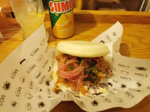 Jack bao (Jackfruit and coleslaw)  at Bao's in Porto