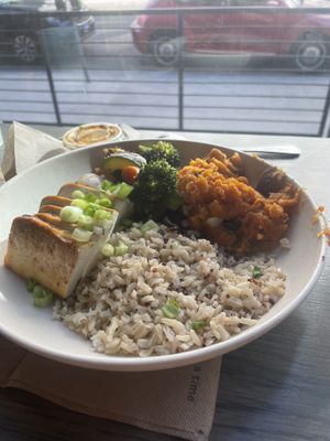 Tofu bowl, roasted veg, sweet potato mash at Modern Market - 16th St in Denver