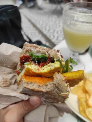 Tofu sandwiche at O Porto dos Gatos in Porto