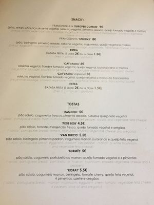 Menu 1 at O Porto dos Gatos in Porto