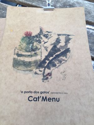 Menu at O Porto dos Gatos in Porto