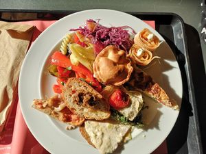 Serving from the buffet at DaTerra - Mercado Beira Rio in Vila Nova De Gaia