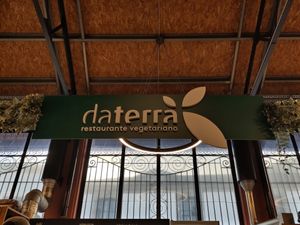 Name of the restaurant, inside the food court at DaTerra - Mercado Beira Rio in Vila Nova De Gaia