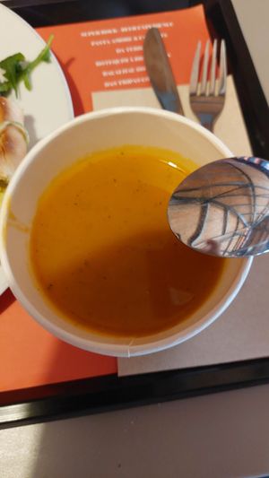 Carrot soup at DaTerra - Mercado Beira Rio in Vila Nova De Gaia
